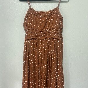 Polka Dot Smocked Midi Dress